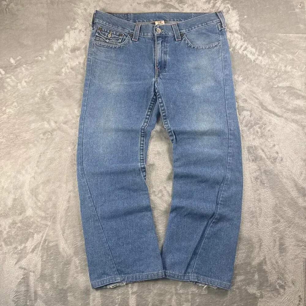 Vintage True Religion Joey World Tour Jeans Men’s 38 Blue Flare Y2K Made USA
